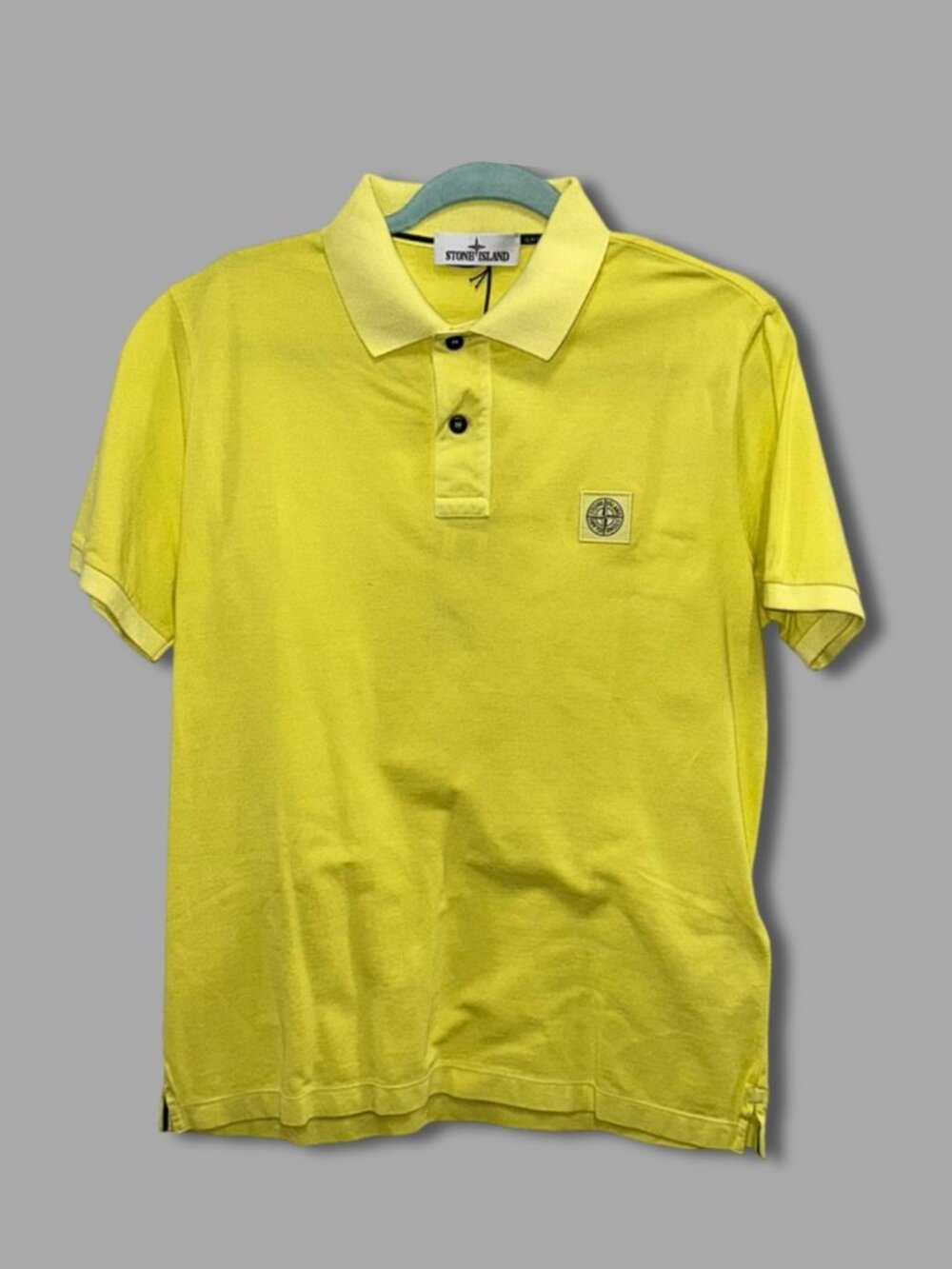 STONE ISLAND YELLOW CHEST LOGO SLIM POLO SHIRT